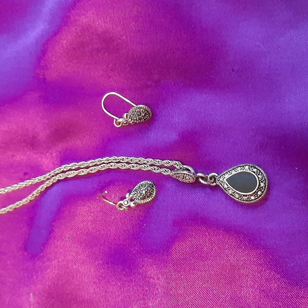 Matching necklace and earrings